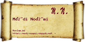 Módi Noémi névjegykártya